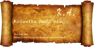 Kolovits Amázia névjegykártya