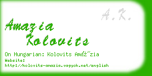 amazia kolovits business card